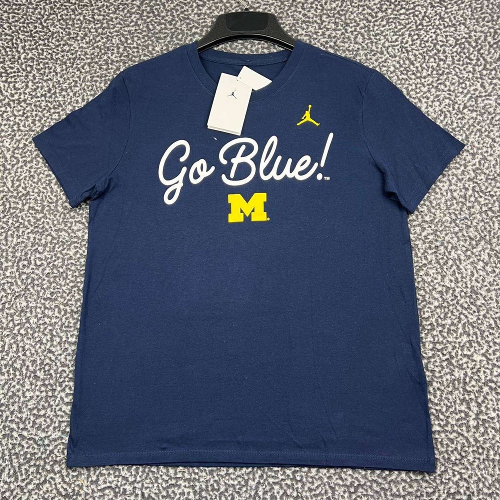 Nike Michigan Wolverines Shirt Women Medium Blue Short Sleeve Jordan New M